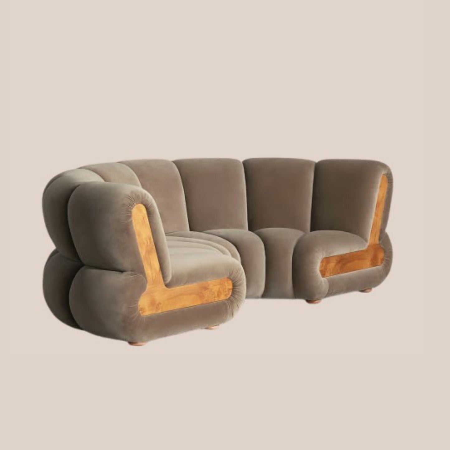 Modular curved sofa