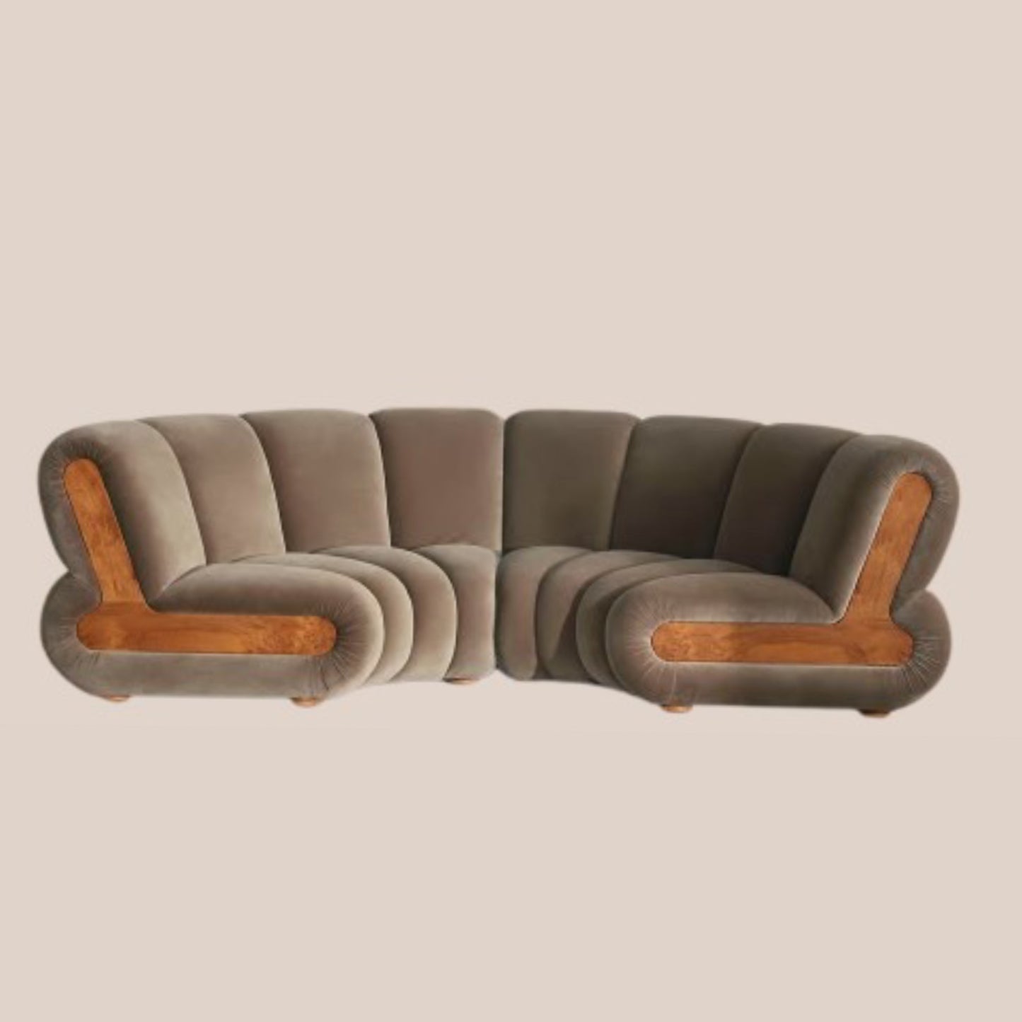 Modular curved sofa